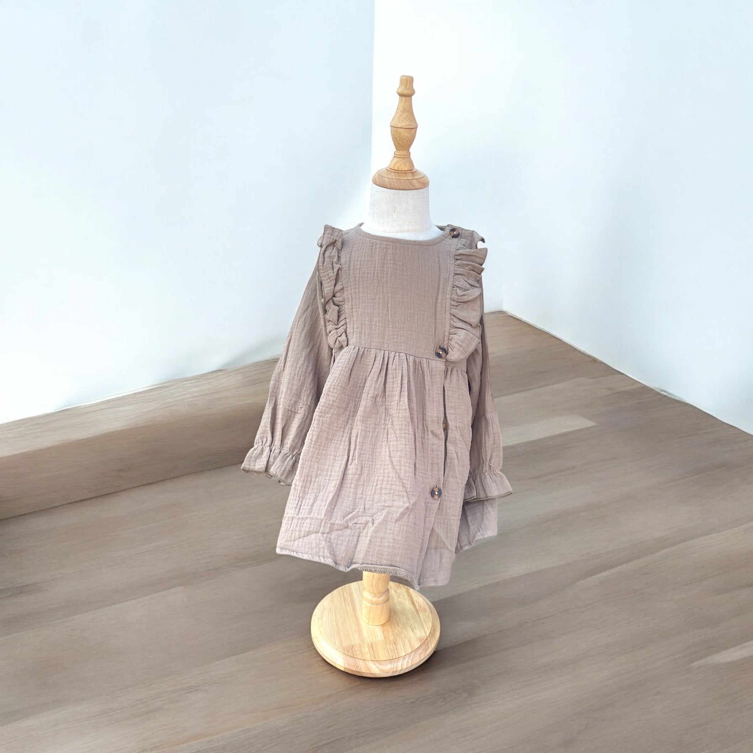 Linen side button dress