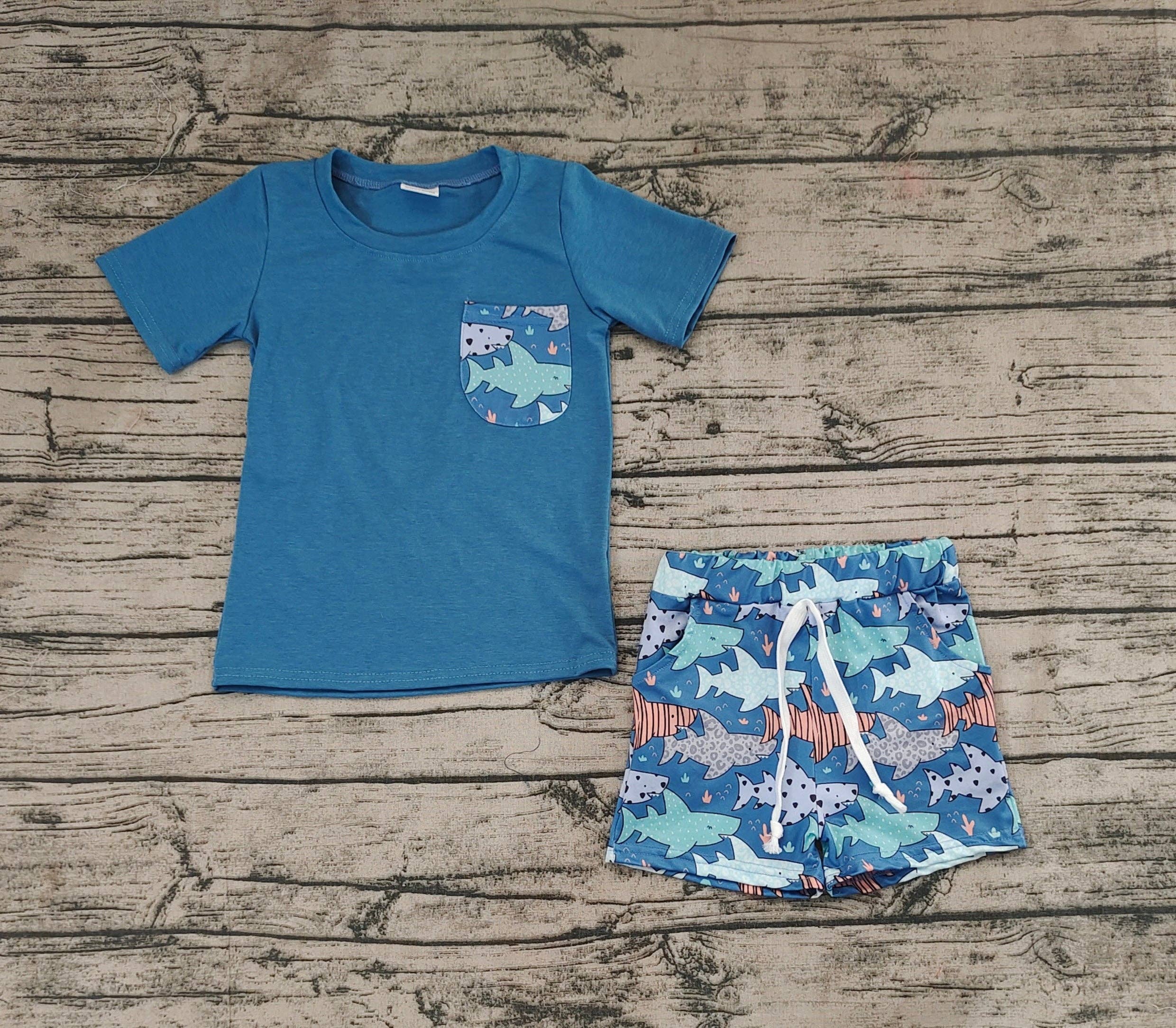 Boys Fish Shorts Set