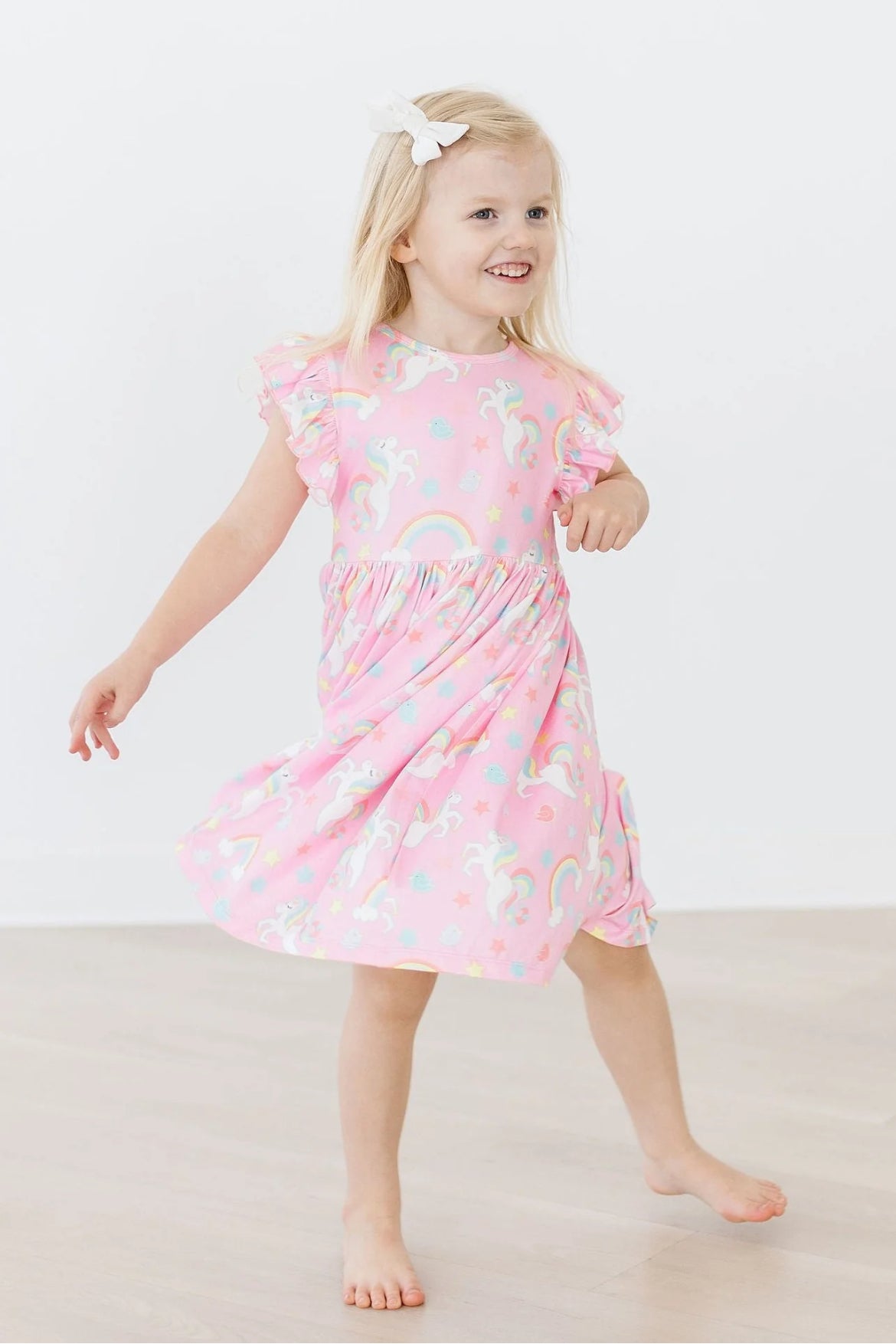 Mila & Rose Girls Unicorn Flutter Dress