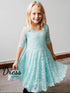 Blue Lace Twirl Dress